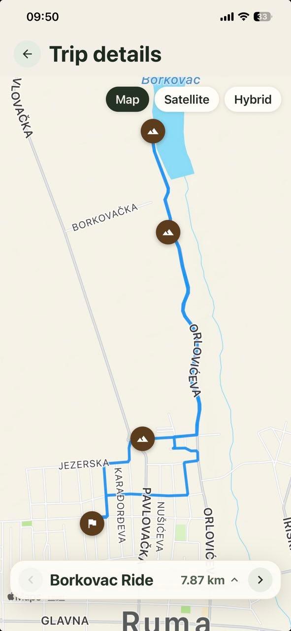 The complete route overview