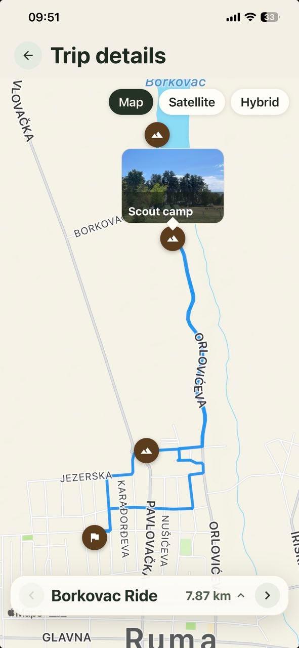 A waypoint photo on the route